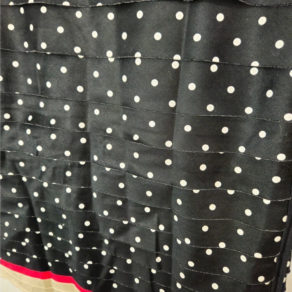 WHBM Polka Dot Tiered Pencil Skirt Sz 10 Medium Black/White Stretch Knee Length - Picture 3 of 7